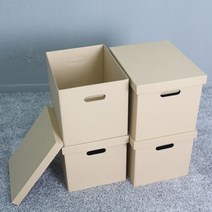 5겹 대형 종이수납함 리빙박스 415X320X320mm 4개, 상세페이지 참조
