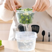 라이크홈즈 미니 물빠짐 채반 야채 과일 원형 보관용기 밀폐용기, 투명