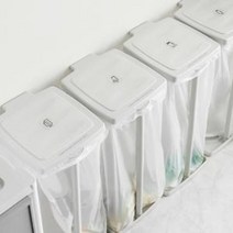 가정용분리수거함 재활용분리수거함 다이소 재활용 쓰레기 분리수거대 종량제 비닐 봉투걸이, 1P 블랙(3단)