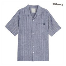 티비제이 TBJ Nearby. [단독특가전] 공용 린넨 소재 시원한 오픈카라넥 세로 스트라이프 멋스러운 반카라 셔츠 3컬러!
