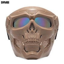 고글 크로스 헬멧 바람막이 스포츠 바이크 라이딩 고글 할레 해골 고글 마스크, 새로운해골카키+향상된다섯컬러필름