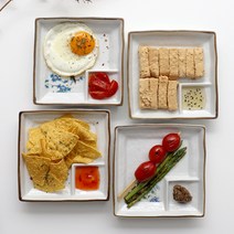 오반자이 정사각 일본 나눔 회접시 4종, 옵션2. 정사각회접시[다홍1p]