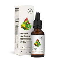 aura Herbs® 비타민 a + e 포르테 900방울 - 액체 30ml - 천연 비타민 e - 비건 - 간단한 구성 - 첨가물 없음 - 고용량 - 높은 생체 이용률 - 올리브