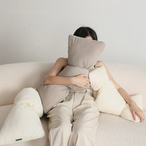 뽀송 오브제 빅 리본 쿠션 매듭쿠션, 55X30cm, 아몬드