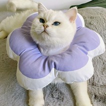 고양이 수술 후 방수 쿠션 꽃모양 넥카라 푸들 애견, 핑크(L)