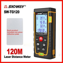레이저거리측정기 스마트 레이저 양방향 줄자 거리 측정기 sndway laser rangefinder laser range 버블 레벨 전자 테이프 눈금자 광학 기기 파인더, 협력사, sw-tg120 120m