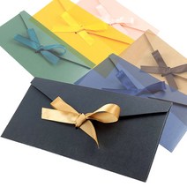 축의금 봉투 컬러 리본 청첩장 경조사 용돈 현금 선물 편지 봉투 1장, 실버 (07-382G)