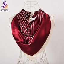 봄/가을 여성 새틴 스카프 빅 스퀘어 히잡 프린트 퍼플 폴리에스터 실크 숄 90*90cm