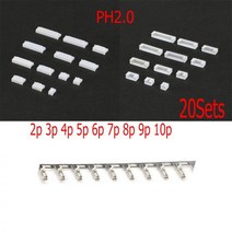 배선커넥터 정리 단자 전선 PH2.0 2MM 커넥터 2P3P4P5P6P7P8P9P10P 스트레이트 니들 하우징 케이스 터미널 핀 20 세트 피치 2.0, 10P