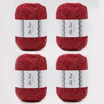 [앵콜스] 슬라브포인트 코튼실 슬라브사 의류 가방실 모자뜨기, (4볼묶음) 824 레드