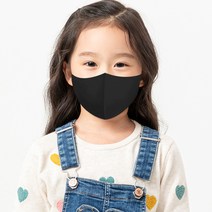 워너빅 국내제작 블랙 면 마스크 키즈 어린이 주니어 아동 초등학생 중학생7세부터 13세까지, 1개