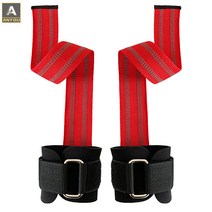 ANYOU 헬스 스트랩 손목보호대 헬스스트랩 양손 세트, 붉은색