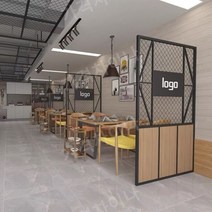 고기 집 식당 호프 카페 바베큐 원목 우드 데크 칸막이 파티션 단철 룸 울타리 바 산업 바람막이 가벽 장식, 섹션 10(제곱당)