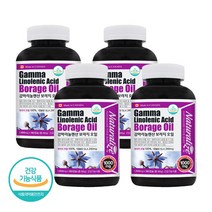 감마리놀렌산 보라지오일 캡슐 보라지 감마리놀렌산 240 mg 보라지유 오일 효능 보라지오일 100 % GLA 혈행개선 생리전 월경전 증후군 피부상태 개선 영양제 캐나다산 대용량, 캐나다 보라지 4개
