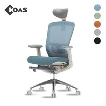 [코아스]에르체 메쉬의자 헤드포함 (블루 외 4색 중 택1) OSCH0800HAA, 등판 오렌지+좌방석 패브릭