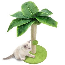 PINVNBY 고양이 스크래칭 포스트 귀여운 새끼 스크래치 38.1cm(15인치) 폴 걸이용 공 및 사이잘 로프 포함 실내 고양이용 발톱 스크래처 또는 작은 고양이용136375, green