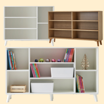 봄키즈 아기 교구장 이케아 몬테소리 낮은 2단 3단 책장, 봄키즈 1400 일자형, 화이트