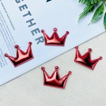 헤세드 DIY 왕관 초음파장식 리본재료 (4개), 레드