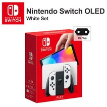 스위치 OLED 비디오 게임 콘솔 7 인치 터치 스크린 화이트 세트 블루 및 레드 조이 콘 64GB 내부 스토리지 패미콤, CHINA, White-EU Plug