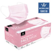 워크라인 KC인증 덴탈 멜트블로운 3중필터 일회용마스크 핑크(대형) 50매, 1개