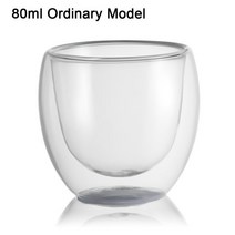 고급막걸리더블 레이어 투명 유리 커피 컵 핸들 안티 Scalding 내열성 아침 머그잔 차 주스 아이스 음료, 03 80ml Ordinary Model