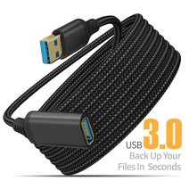 USB 3.0 케이블 연장 남성 여성 데이터 5Gbps USB3.0 코드 PC TV 프로젝터 빠른 속도, Black _0.5m, 0 Black_02 m