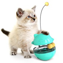 재미 있은 고양이 장난감 애완 동물 느린 누출 음식 공 고양이 교육 텀블러 장난감 음식 디스펜서 IQ 교육, 03 blue, [03] 파란