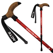 액트 두랄루민 4단 T자형 코르크 등산스틱 CA-2207T (1개) 안티쇼크 등산용품 지팡이, 블랙(1개)