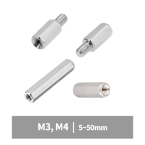 지지대볼트 너트 황동 M3 M4 육각 스페이서 연결 관통 모니터암 브라켓연장 PCB기판 서포트, 1.지지대 볼트(황동), M3(3mm), 35mm, 1개