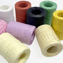 칼라 라피아끈 포장용 종이끈 (5mm)100m, 롤, 04 초록