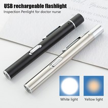 USB 충전식 의료 핸디 펜 라이트 미니 간호 led 램프 스테인레스 클립 포켓 손전등, 검은 색