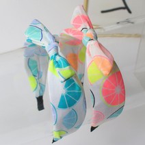 키치랜드 네온 라임 바니 반다나 헤어밴드