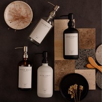 폴리에라드 시그니처 단품 샴푸 주방 욕실 디스펜서 용기 통 4컬러 473ml, 매트 화이트, 샤이니실버 헤드, C_린스