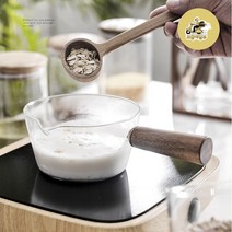 북유럽 국민 유리 밀크팬(우드 내열 편수 냄비 밀크티 이유식 밀크팟 비젼 노다호로 아님), 400ml