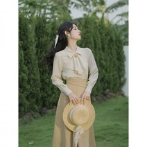 중세시대 개화기 의상 빅 넥 리본 브로치 유럽풍 소녀 빈티지 투피스