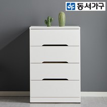 동서가구 스토르 속 깊은 광폭 600 4단 서랍장 DF641118, 화이트