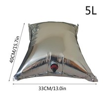 대형물통 약수통 20리터말통 슈어캔 제리캔 캠핑용물통 수도꼭지물통 워터백 수도꼭지가있는 접이식 물 주머니를 마시는 캠핑 물 용기 물 주머니 빛 방지 복합 필름 비상 물 주머니, 5리터