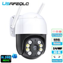 가정용CCTV 실외용 초고화질 CCTV PTZ IP 카메라 AI 자동 추적 무선 야외 IR 비디오 홈 보안 8MP 4MP 4G T, 2.4G 1080P 32G CARD