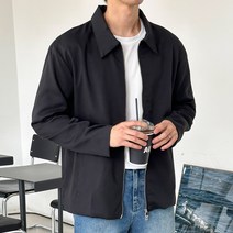 딥스토어 남성용 데일리 미니멀 오버핏 TR자켓