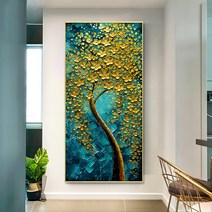 현관 행운 금전운 나무 인테리어 보석십자수 재료, 50x100cm