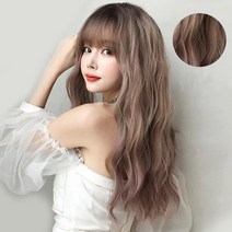 이쁘다샵 가발위드 긴머리 웨이브 패션 여성 통가발 바스카, 핑크그라데이션, 1개