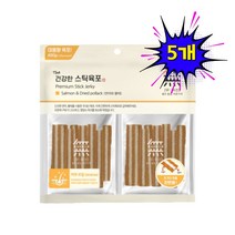 무마진 THE건강한스틱 육포 소간과야채 닭고기홍삼 연어황태 400g 강아지간식, 5개, 연어와황태 400g