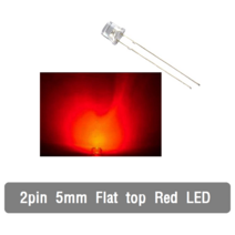 P034 Red LED-50p 5mm Flat top Head 발광 다이오드, 50개