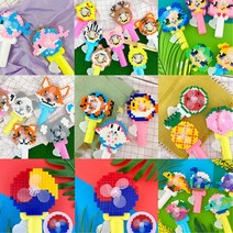 초등 끼우기블럭 수동 휴대 동물 토끼 손선풍기만들기 4인 집콕 취미 문화센터 셀프, 공룡_프테라노돈