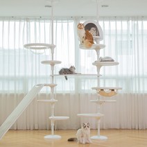 [가또페로 본사] 화이트폴 조절가능 캣폴 캣타워 A타입, 아이보리, D타입(특별주문사양: 폴대만 구매))