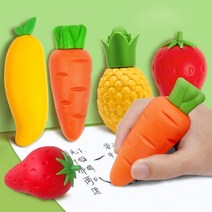 지우개 달지않는 고무지우개 과일고무지우개 대형지우개 학용품 신학기 개학 고무 과일모형 야채 KK258 1개, 무똥 지우개/2.당근