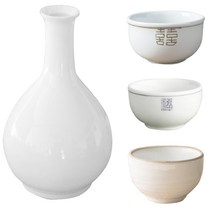 도자기술병 술잔 백자 주병 동동주 막걸리 술병 전통 막걸리잔 동동주잔 호리병 국내산, 1.도자기술병 술잔 백자 주병