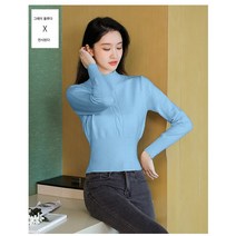 반폴라 레이스 레깅스 여 추동 양기 이너 스웨터 긴팔 셔츠 여 매쉬 톱