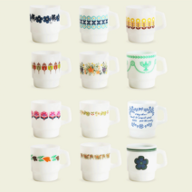 시라쿠스 빈티지 밀크글라스 레트로컵 홈카페 220ml, 아무르플라워