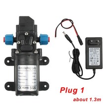 펌프 산업용 dc 12v 60w 5lmin 농업용 전기 워터 블랙 마이크로 고압 다이어프램 물 분무기 세차, 어댑터 1이 있는 12v